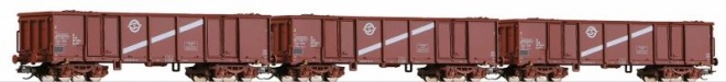 Set of 3 Gondola cars type Eas with brown coal load<br /><a href='images/pictures/Tillig/01589a.jpg' target='_blank'>Full size image</a>